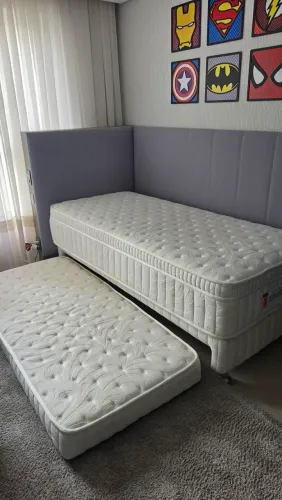 CAMA BOX MAXFLEX - Colchão solteiro NATURAL SPRING LÁTEX SOFT com CAMA AUXILIAR integrada