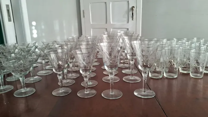 Copos de cristal lapidado