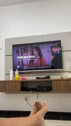 Painel TV 65 Polegadas Bechara Âmbar 2 Portas Off White(USADO)