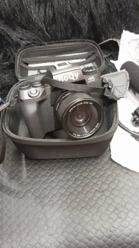 Câmera Completa com lentes, microfone, tripé,bateria