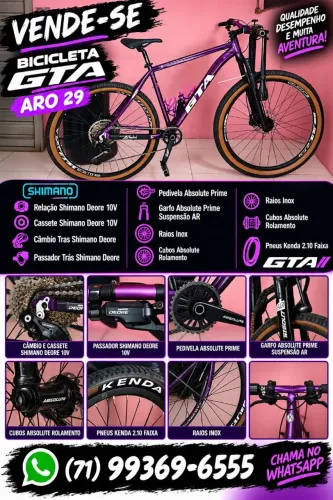 Bicicleta GTA Aro 29 Relacao Shimano Deore 10V