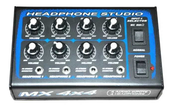 Amplificador De Headphones Power Click Mx 4x4 Com Fonte