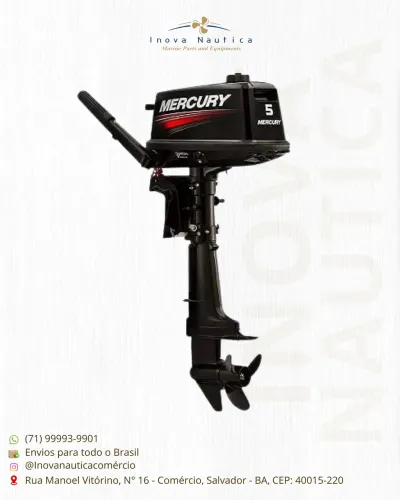 Motor de Popa Mercury 5HP 2T Manual Longo