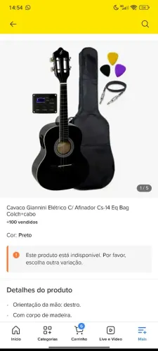 cavaco giannini eletrônico com afinador