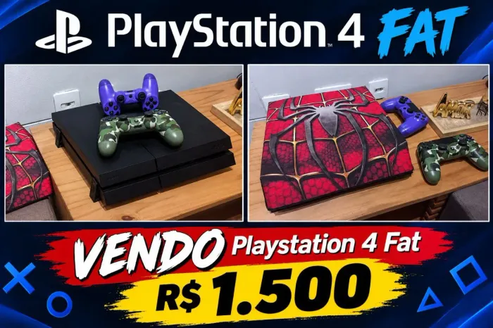Vendo Playstation 4 Fat com 2 controles