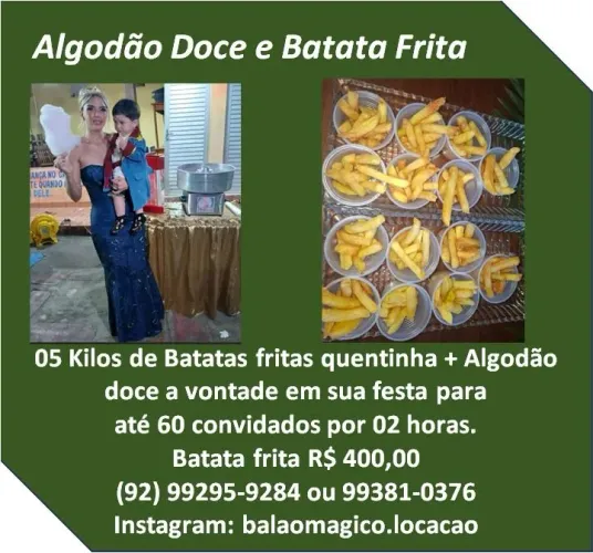 Batata frita e algodão doce