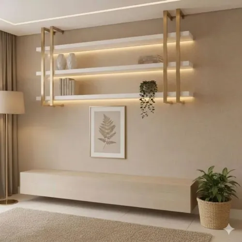 Prateleiras industriais suspensa com led