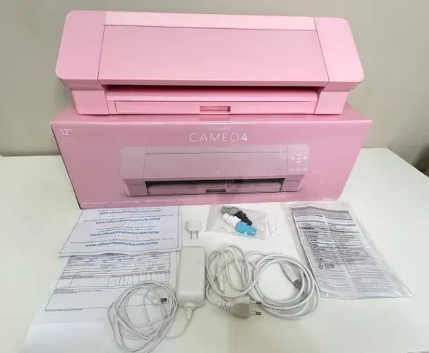 Silhouette Cameo 4 Rosa Máquina de Recorte Papéis em estado de nova: NF caixa e acessórios