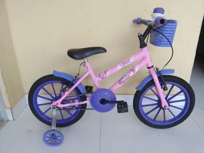 Bicicleta infantil aro 16 rosa/lilás