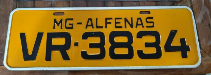 Placa de carro antiga
