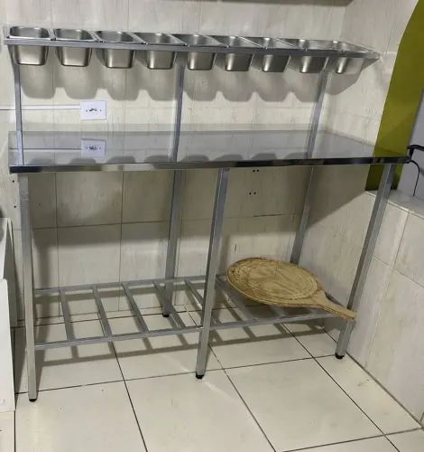 BANCADA DE MONTAGEM PARA PIZZARIA/LANCHONETE