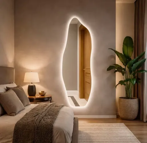 Espelho em Led - NOVO NA CAIXA -Luz  Amarelo elegante 90X 40, pronto para uso