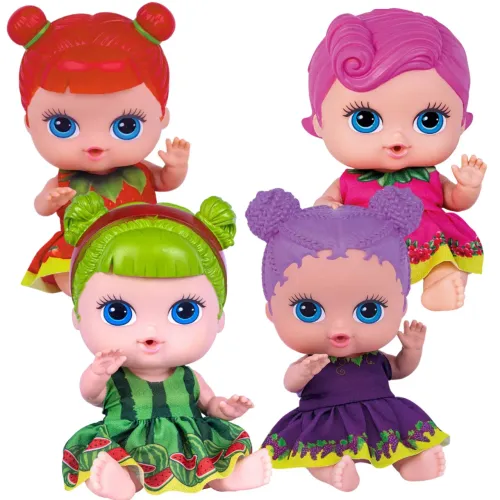 Boneca Coleção Frutinhas Cheiro de Fruta Morango Uva Groselha Cotiplas Brinquedos