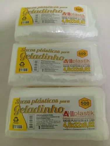 Sacos para geladinho 500 unidades