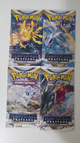 4 Boosters Avulsos Pokemon TCG Tempestade Prateada