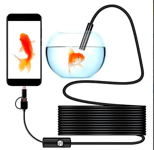 Câmera Sonda Endoscópica Android Prova Água Foto Inspeção 5m