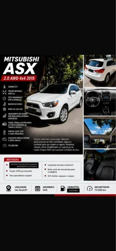 Mitsubishi ASX 2.0 16V 4X4 160cv Aut. 2015