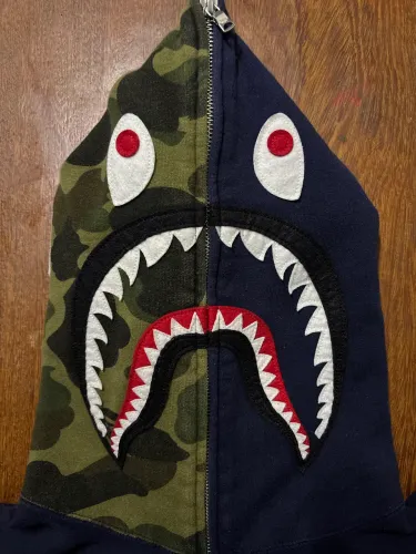 Bape Shark Full Zip Hoodie azul marinho