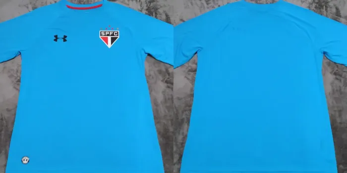Camisa Goleiro SPFC Azul - Lisa - Tam G - Nova e Original 