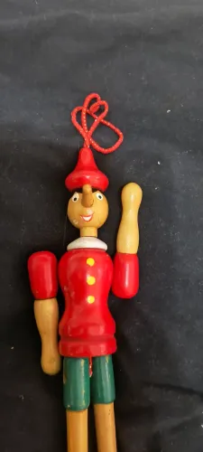 Pinóquio vintage articulado de madeira made in Itália Brevetatti Galetti