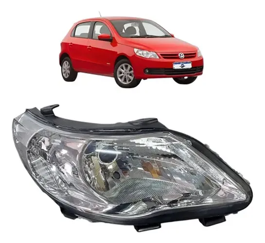 Farol Gol Saveiro Voyage G5 2009 A 2012 Foco Simples Cromado Direito/passageiro