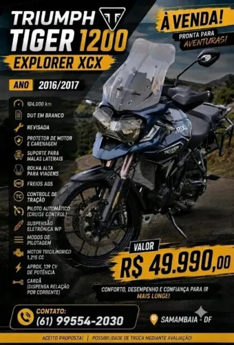 VENDO TRIUMPH TIGER 1200 EXPORER XCX