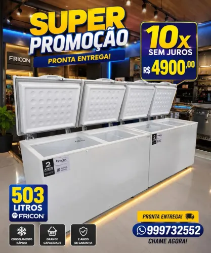 Freezer fricon 503 litros porta dupla novo na promoção da semana!! 10x sem juros