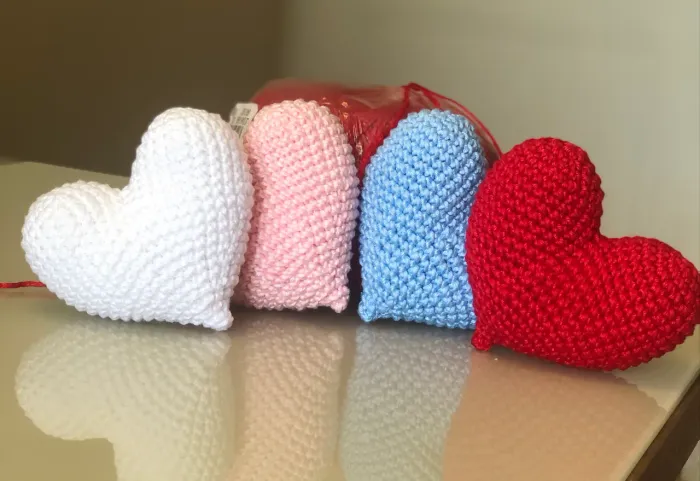 Lembrancinha Decoração Coração Crochê Amigurumi