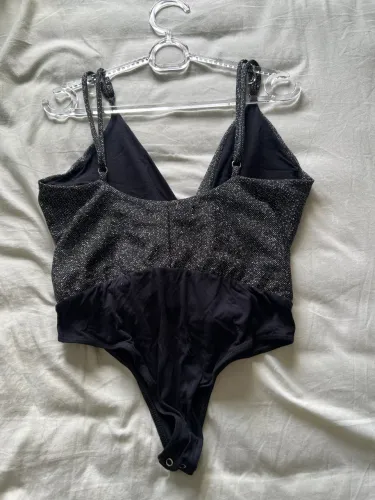Body Preto com Brilho - Tamanho P