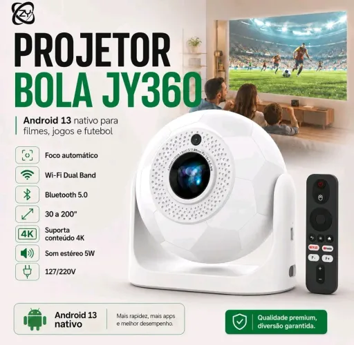 PROJETOR INTELIGENTE JY360 FHD 1080 NATIVO