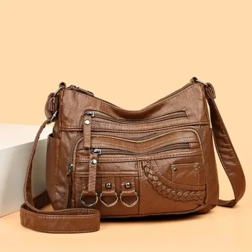 Bolsa Feminina De Ombro Crossbody Com Alça Superior Cor Marrom
