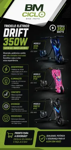 TRICICLO ELÉTRICO DRIFT 350W
