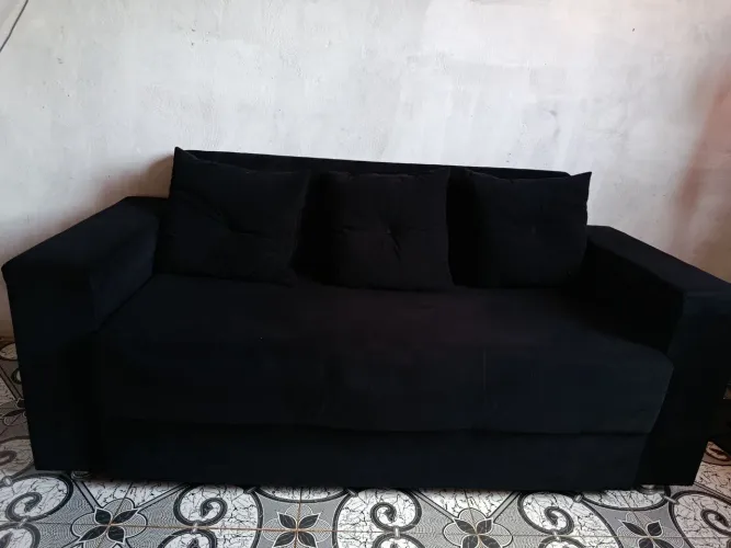 Sofá 3 lugares preto