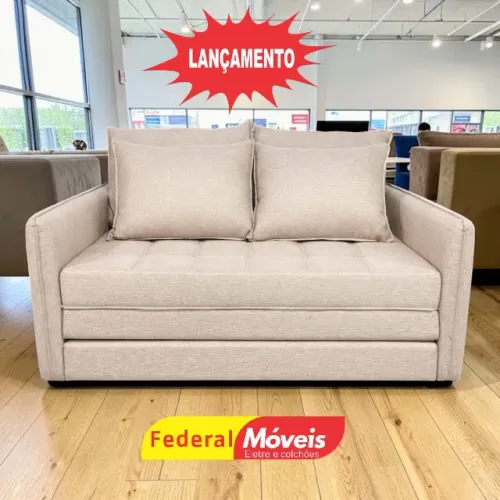 Sofá Cama 1,55m Linho - Promoção Imperdível!