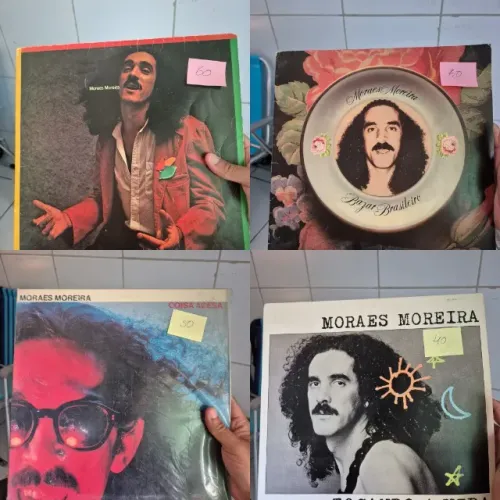 Lote LPs Moraes Moreira (1979, 1980, 1982 e 1985)