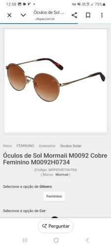 Óculos feminino mormaii original