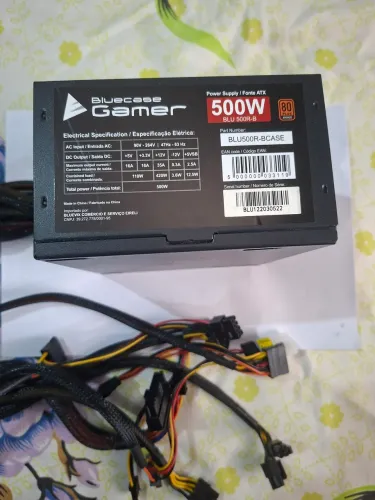 Fonte Gamer 500W - Bluecase 80 Plus
