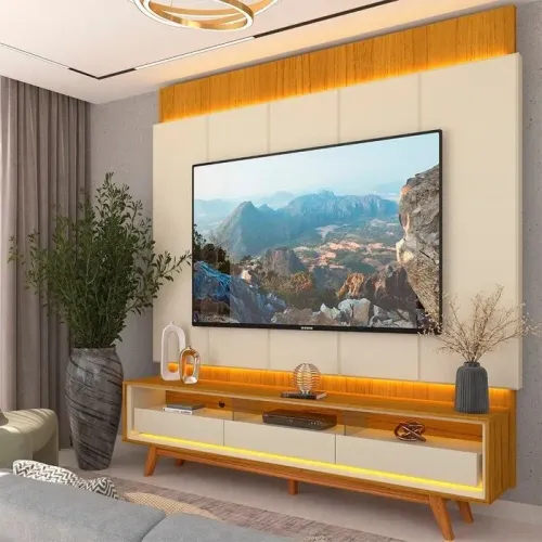 Rack + Painel Royale 100%MDF com LED tt76