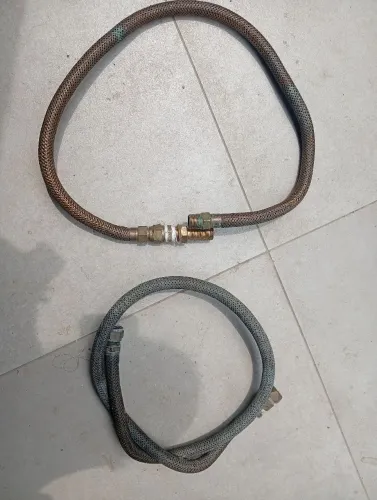 2 Mangueiras para gás encanado de aço 1MT