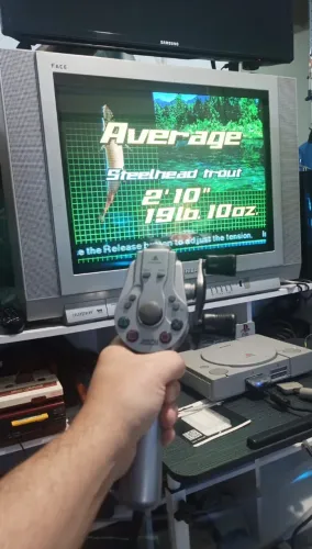 Controle Tsuricon Original para PlayStation (PS1) - Vara de Pesca - Excelente Estado