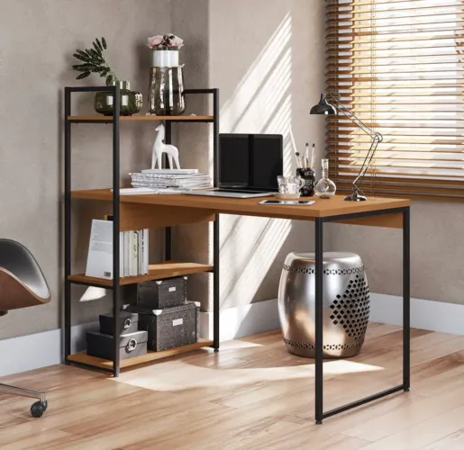 Escrivaninha mesa de escritorio com estante 