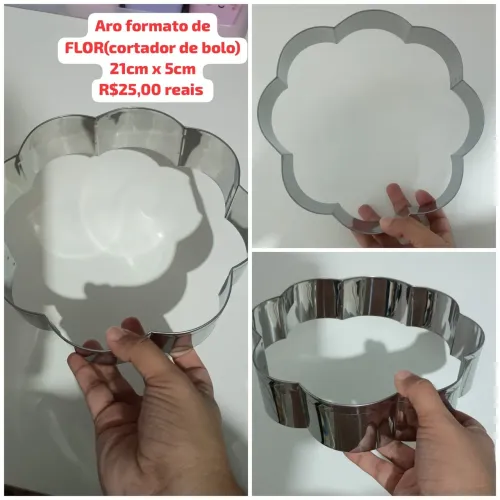 Aro formato de FLOR (cortador de bolo) 21cm x 5cm