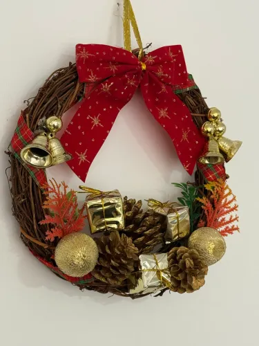 guirlanda de natal decorada 20cm