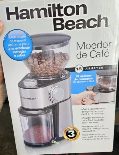 Moedor Café Elétrico 18 níveis moagem (Hamilton Beach)
