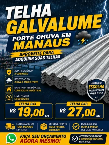 Telhas em promoção R$19,00 m² 