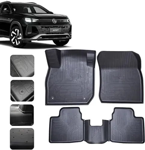 JOGO TAPETE BANDEJA BORRACHA BORDA ALTA VW POLO 2017 NIVUS 2020 TERA 2025