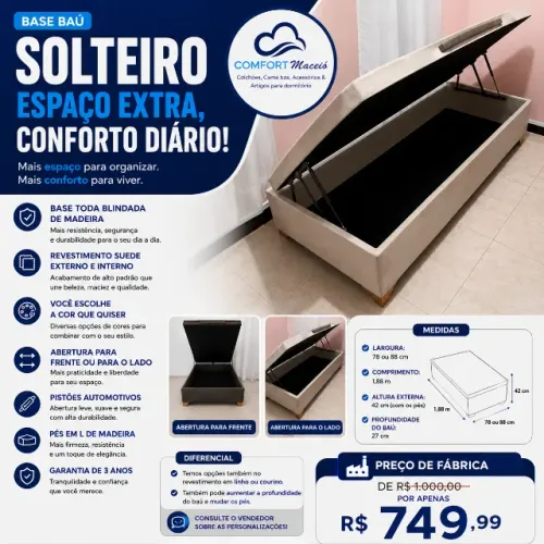 BASE BAÚ SOLTEIRO OU SOLTEIRÃO