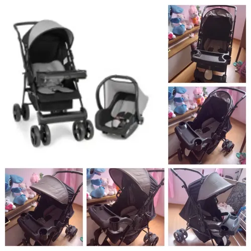 Kit carrinho de bebê e bebê conforto