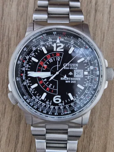 Relógio Citizen Nighthawk Eco-Drive Pilot BJ7000-52E