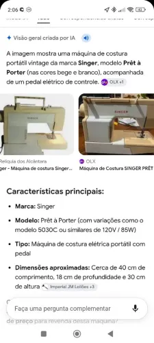 Máquina de costura portátil vintage PRÊT A PORTER